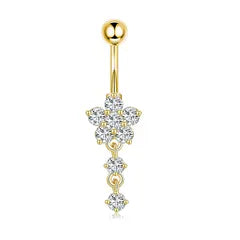 Flower and Heart Belly Ring