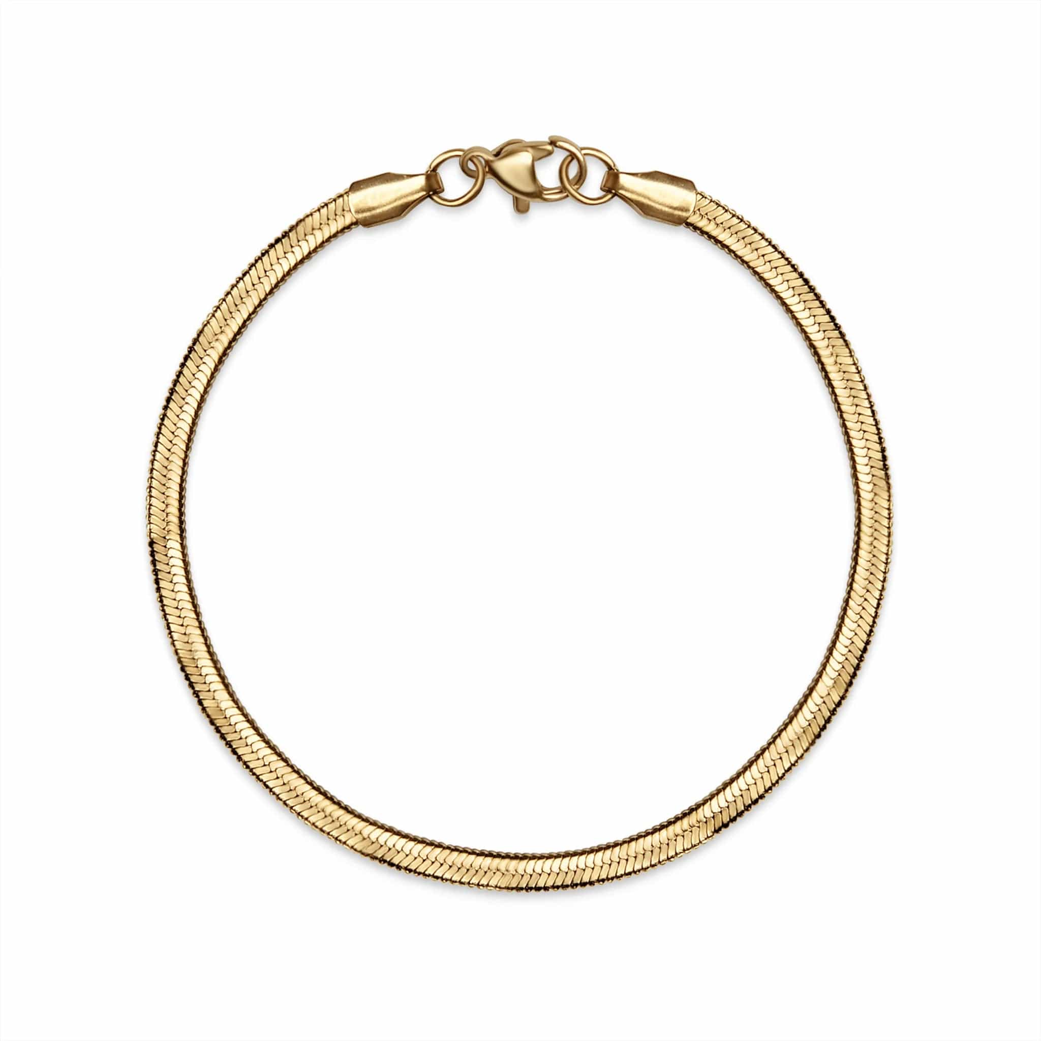 Herringbone Gold Bracelet - CinloCo