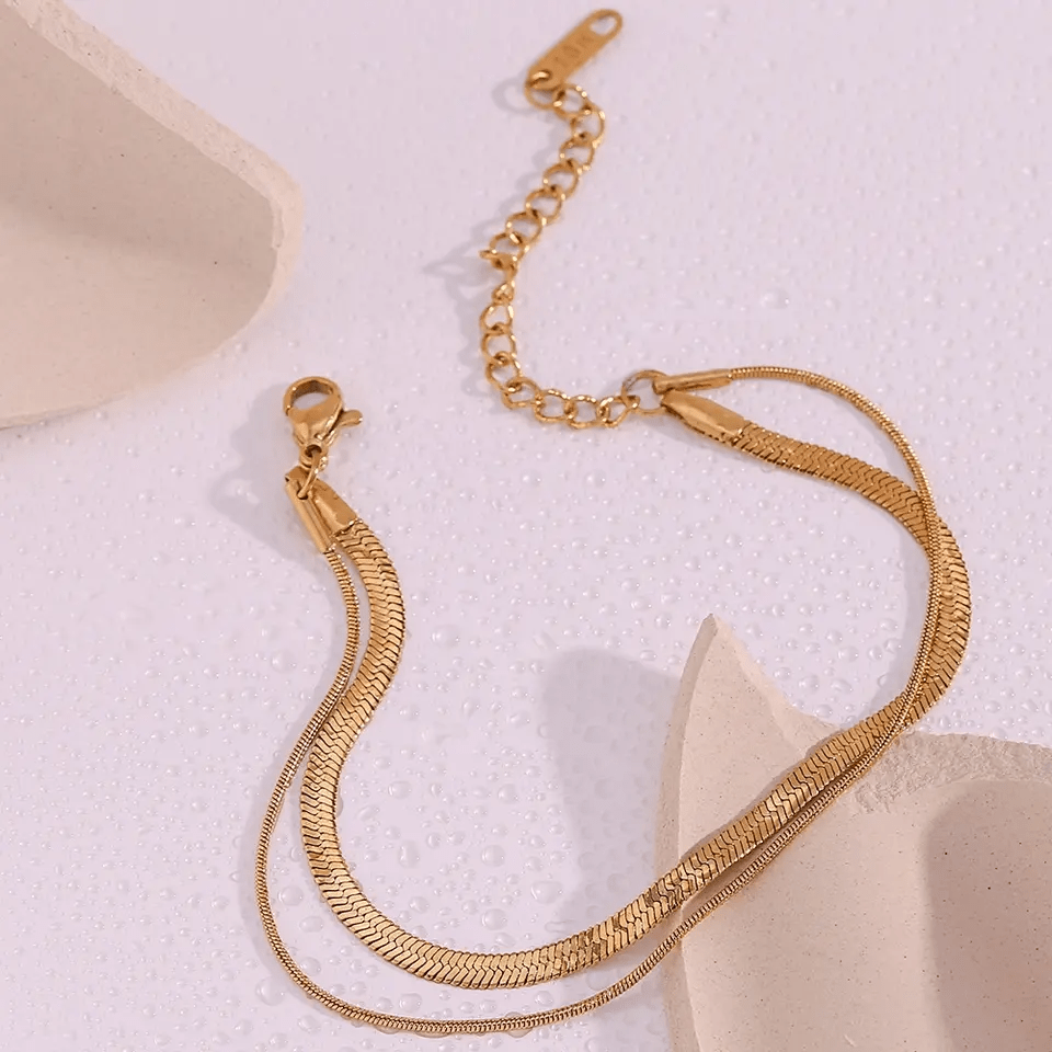 Double Layer Snake Chain Bracelets - CinloCo