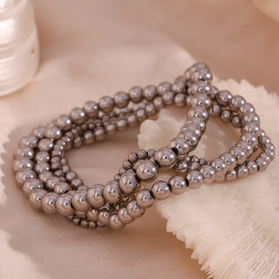 Gold & Silver Beaded Bracelets - CinloCo