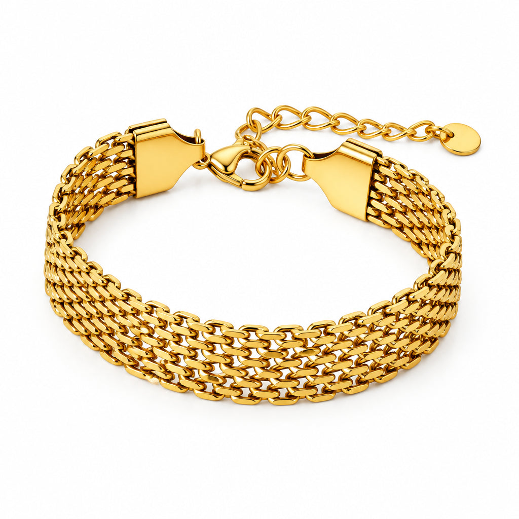 Checkered Gold Bracelet - CinloCo