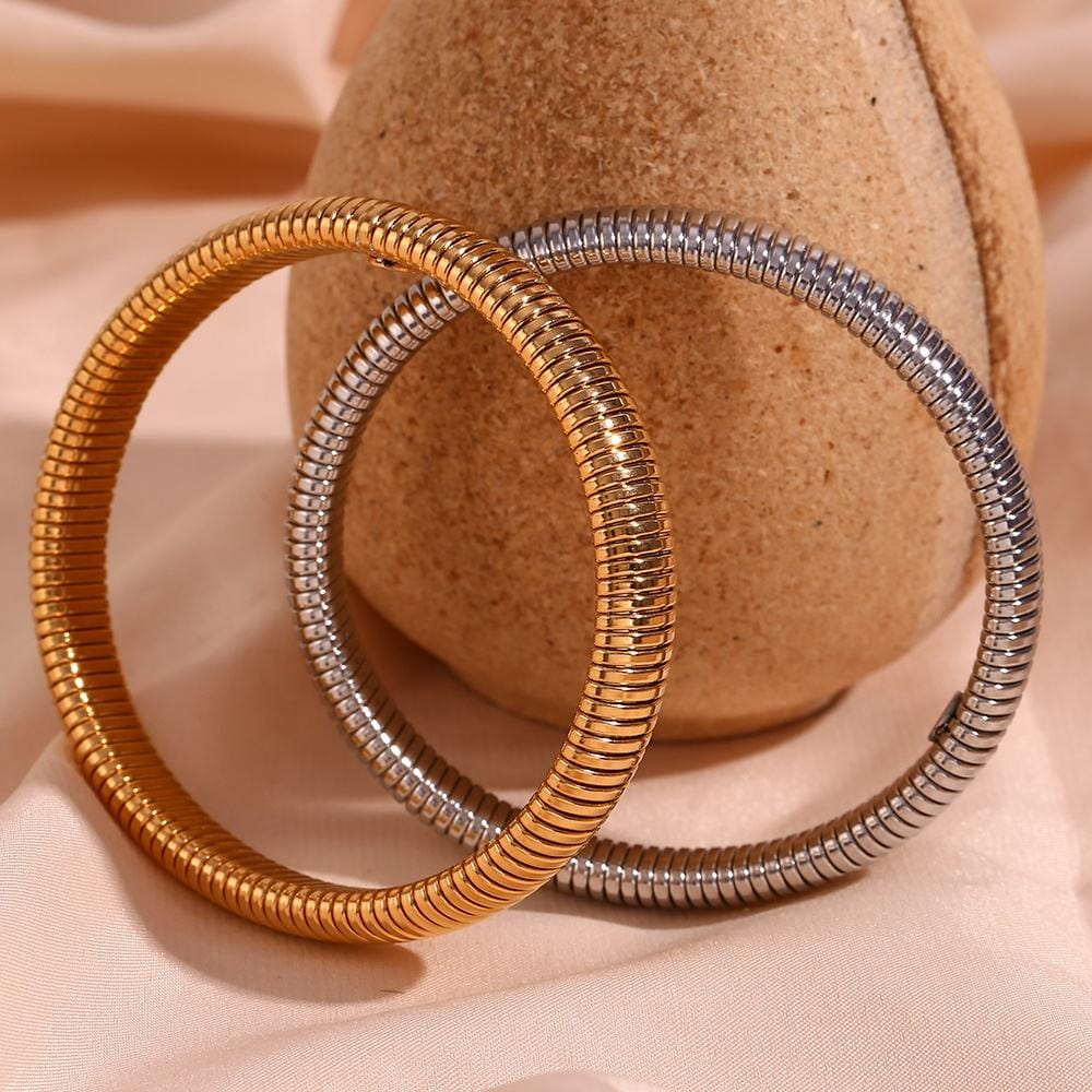 Buy Twisted Weave Silver Bangle Pair - MH3016