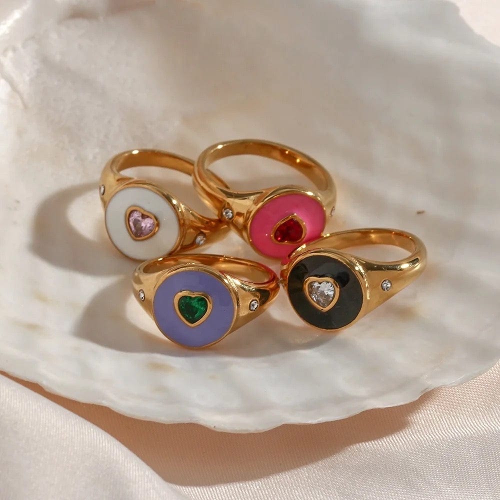 Colorful Heart Ring - CinloCo