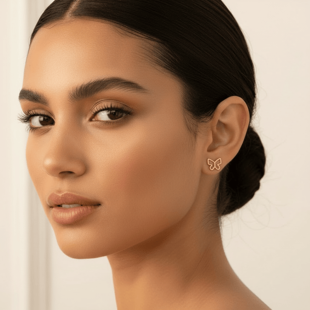 14k Butterfly Outline studs