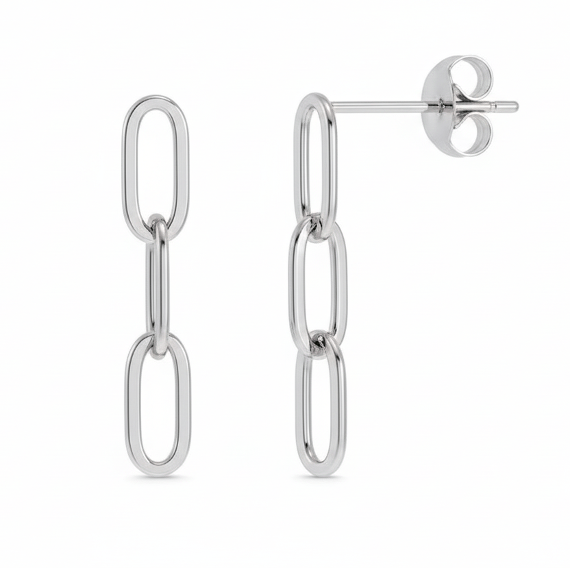 Paperclip Gold Earrings