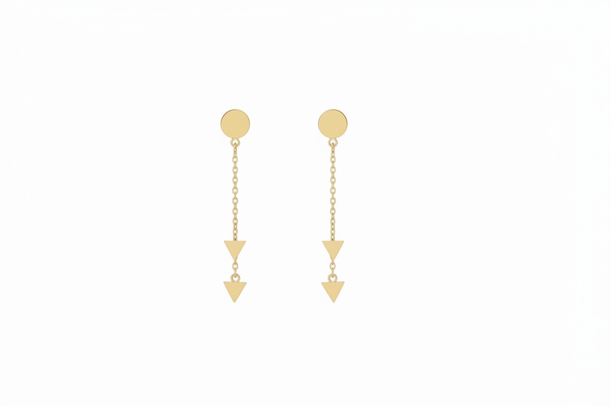 14k Solid Gold Tassel Earrings