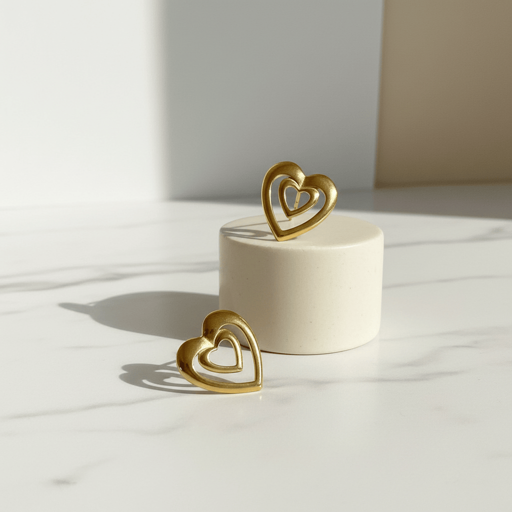 Blank Space Heart Studs Earrings
