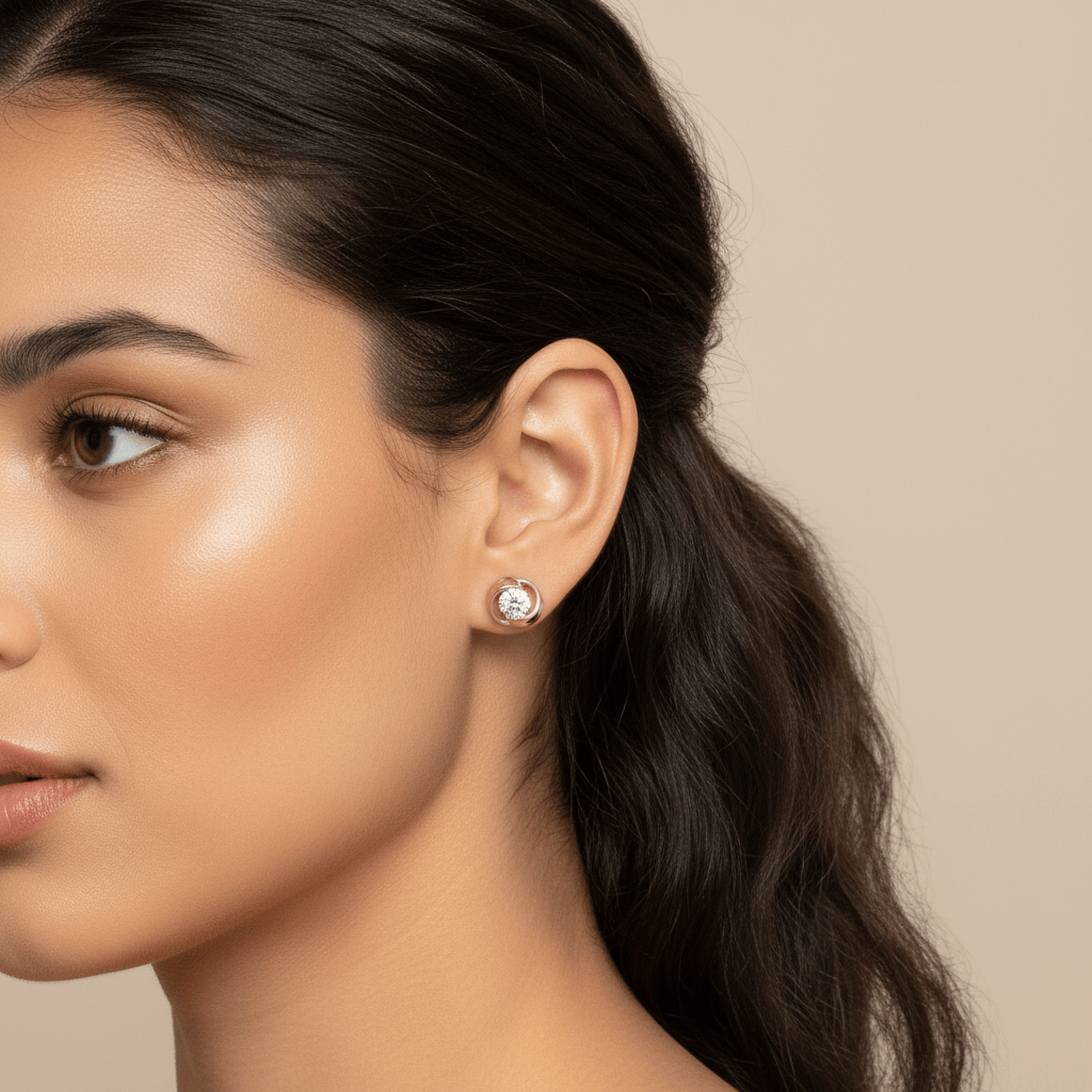 Halo Moissanite Studs