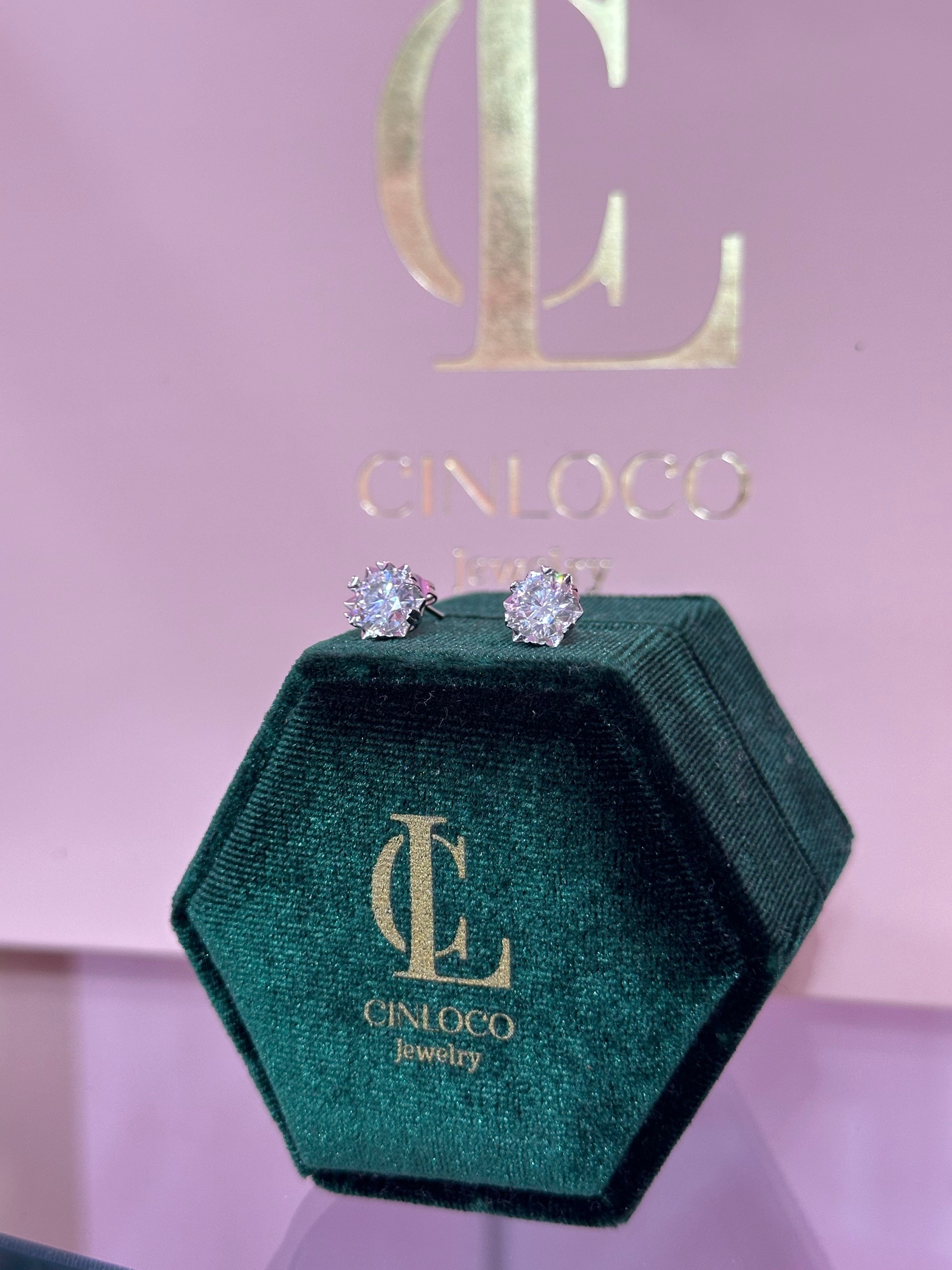 Snowflake Moissanite Studs