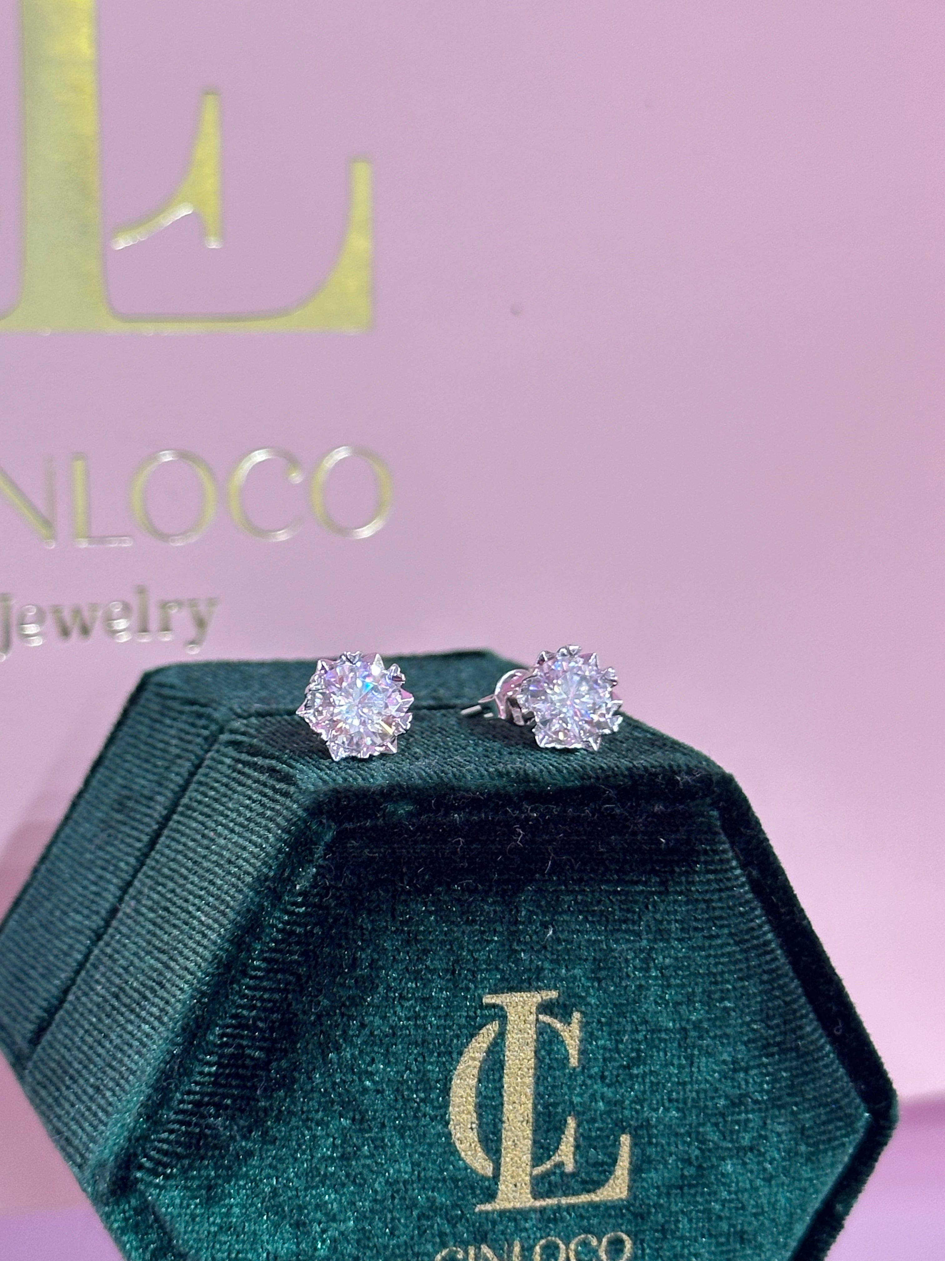 Snowflake Moissanite Studs