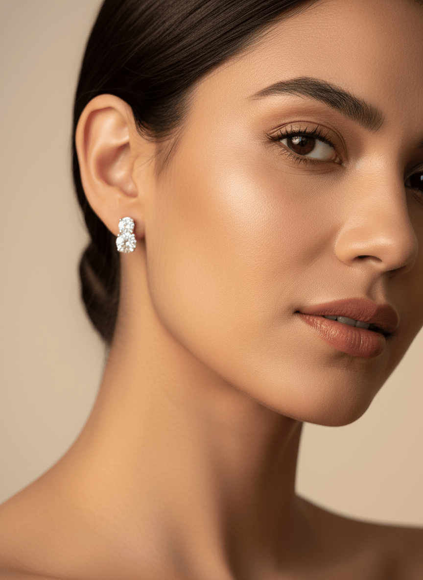 Snowman Moissanite Studs