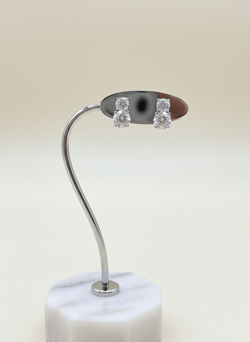 Snowman Moissanite Studs