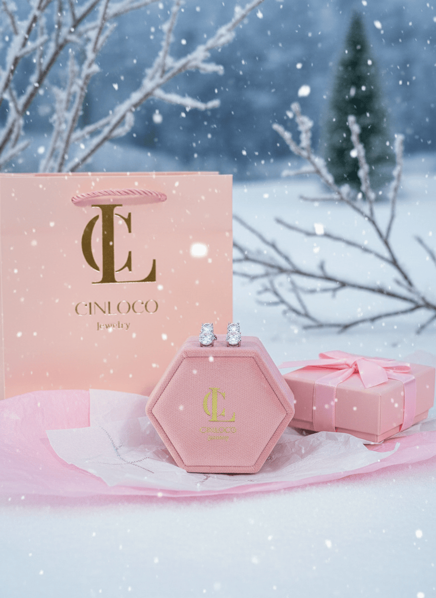 Snowman Moissanite Studs