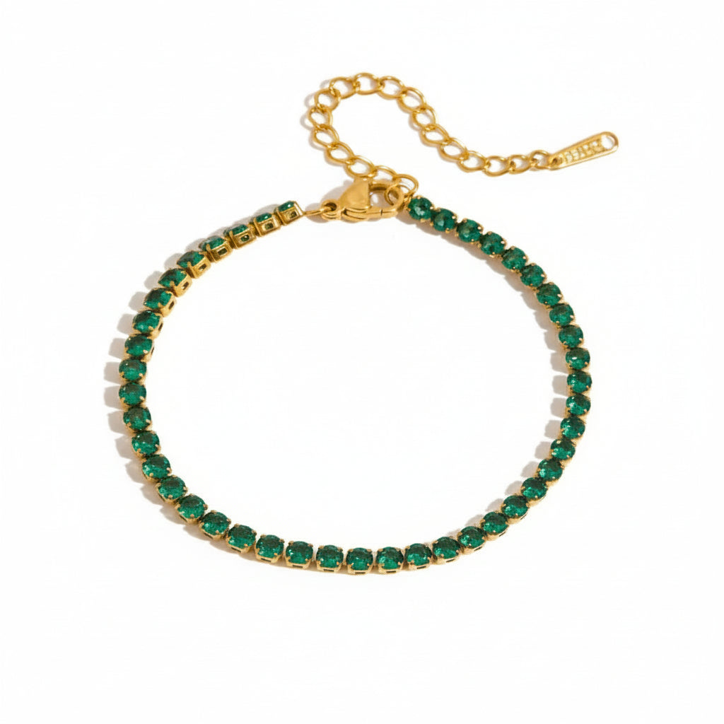 Green tennis bracelet