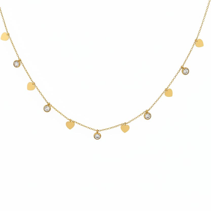 Hearts & Gems Charm Necklace