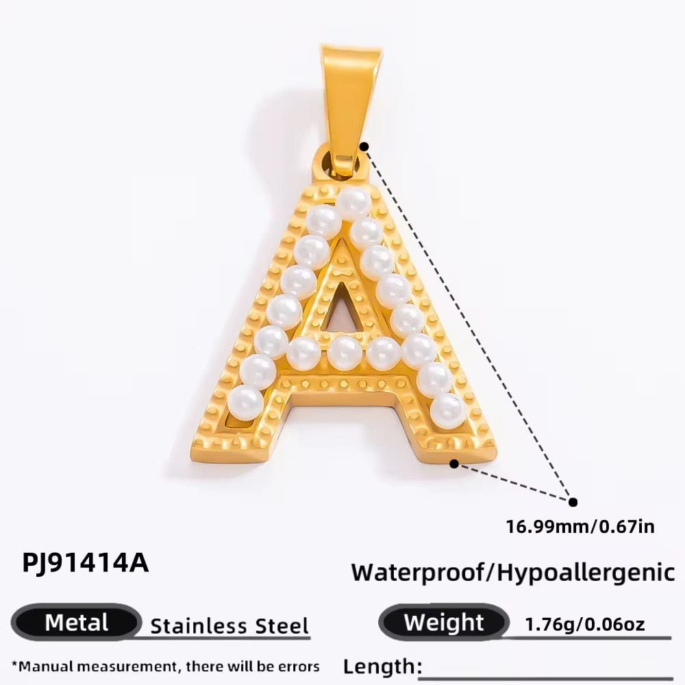 Perlita Initial Letter Necklace - CinloCo