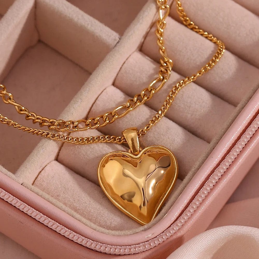 Heart Necklace Layered - CinloCo