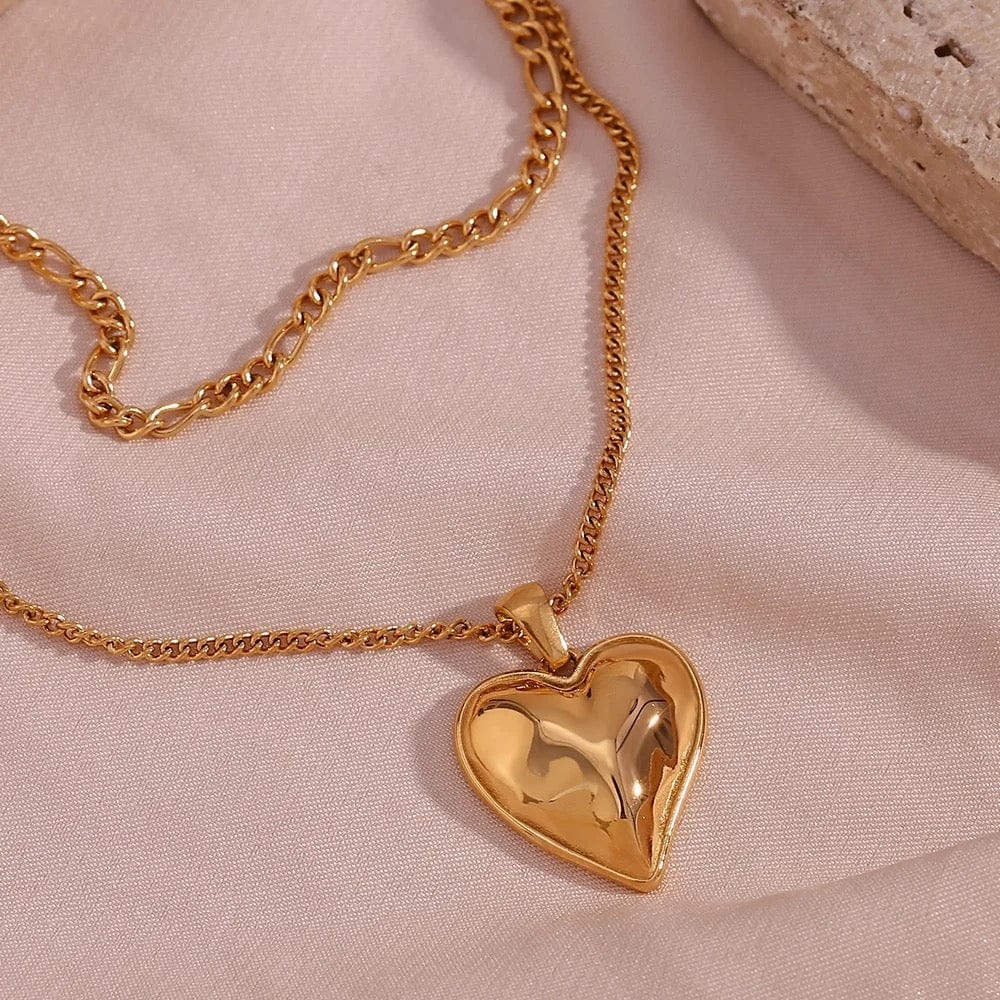 Heart Necklace Layered - CinloCo