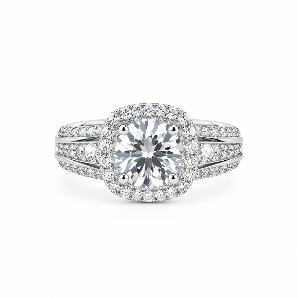 Cupids Halo Moissanite Ring