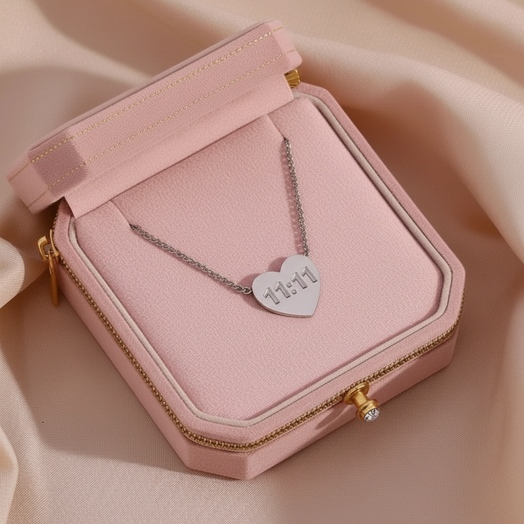 11:11 Heart Pendant Necklace