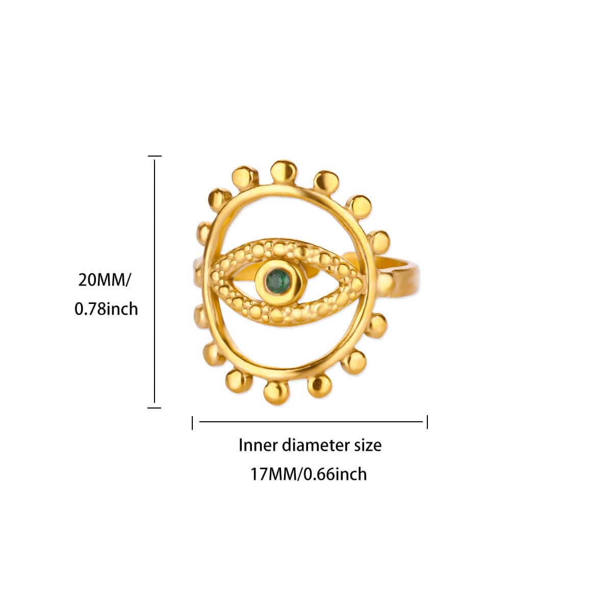 Esmeralda Evil Eye Ring - CinloCo