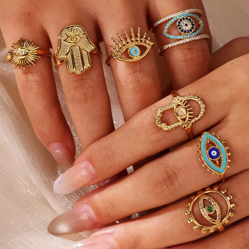 Esmeralda Evil Eye Ring - CinloCo