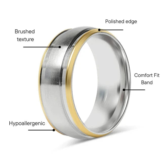 Julian Silver Band Ring 8MM - CinloCo