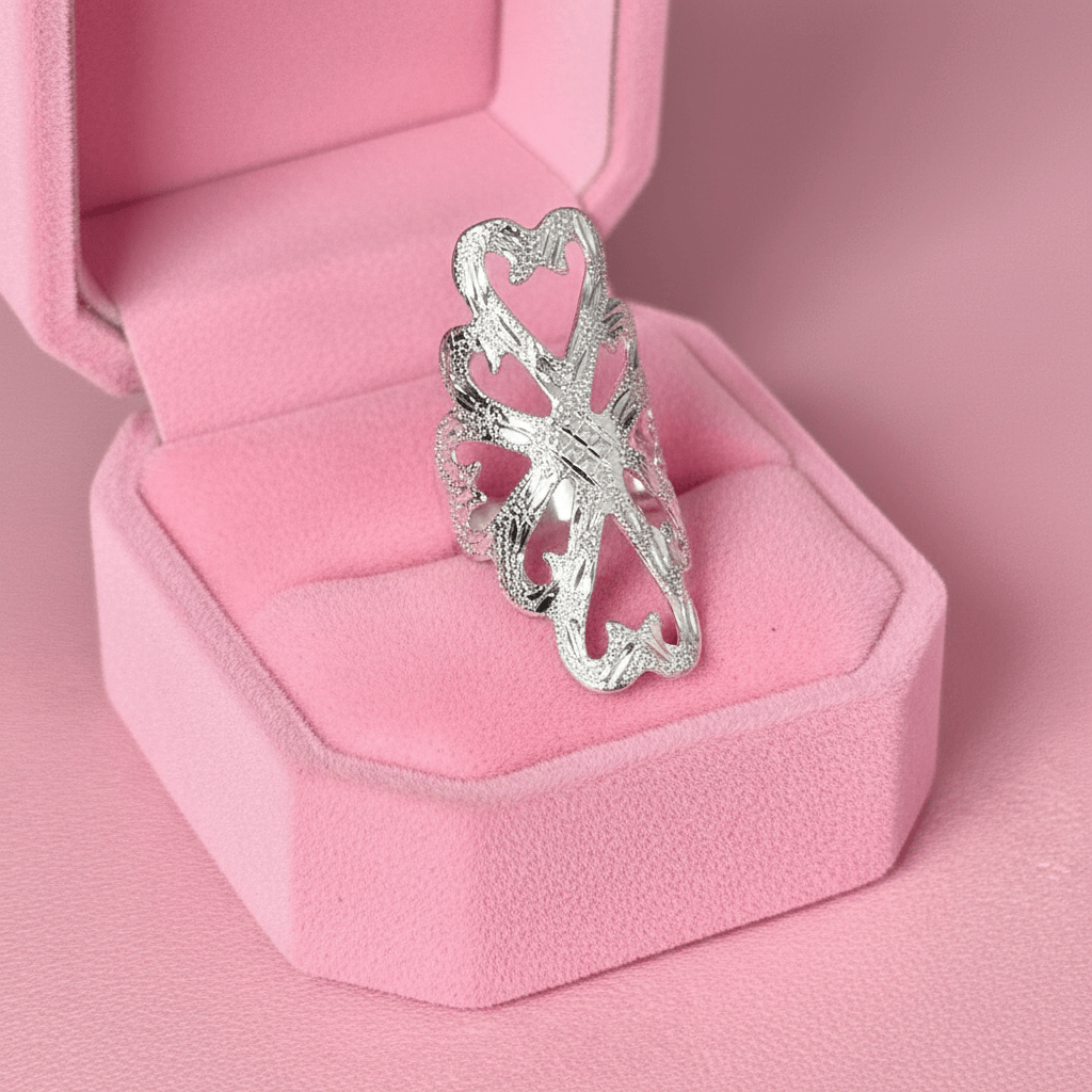 Sterling Silver All Hearts Ring