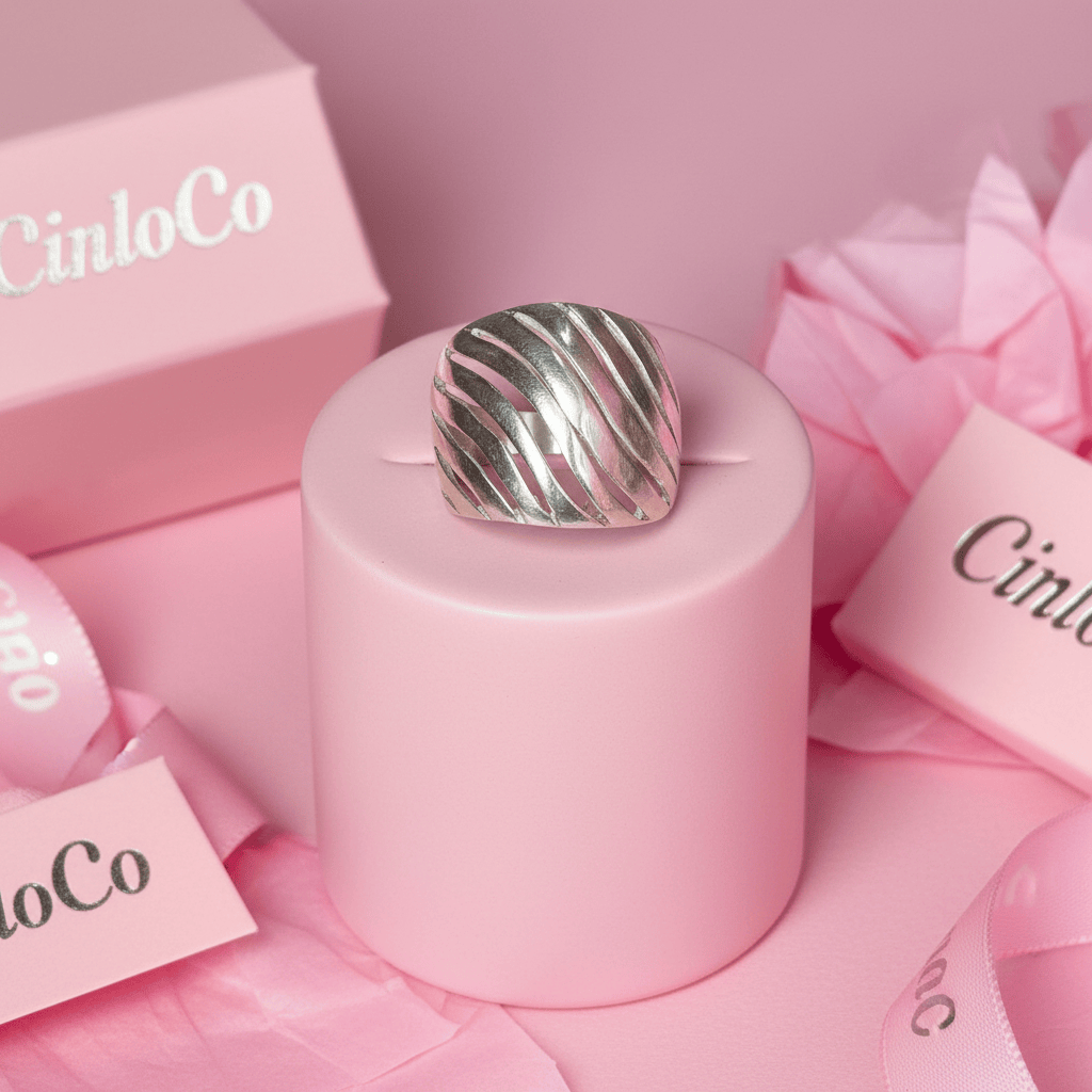 Sterling Silver Vintage Stripe Ring