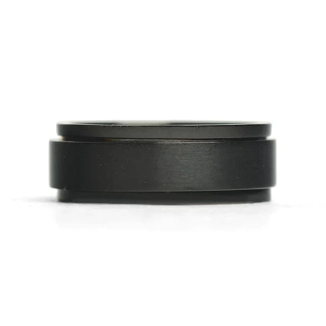 Sleek Black Spinner Ring 8mm
