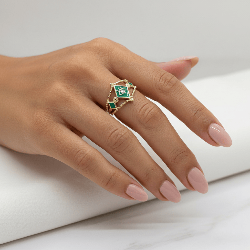 Symmetrical Evil Eye ring