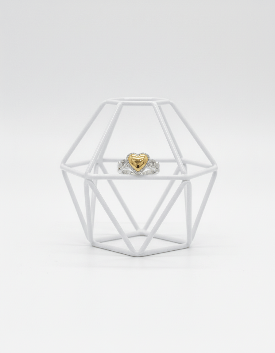 Mix Metal Heart Ring