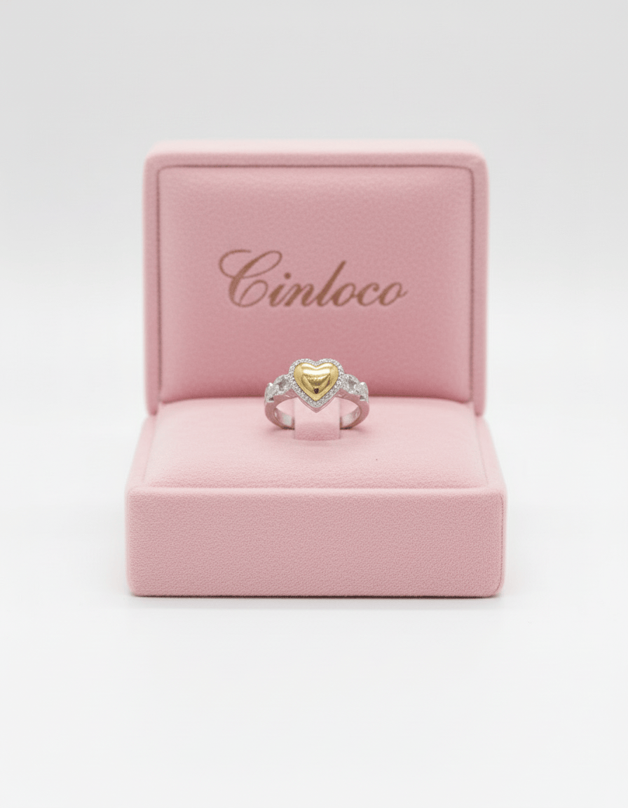 Mix Metal Heart Ring