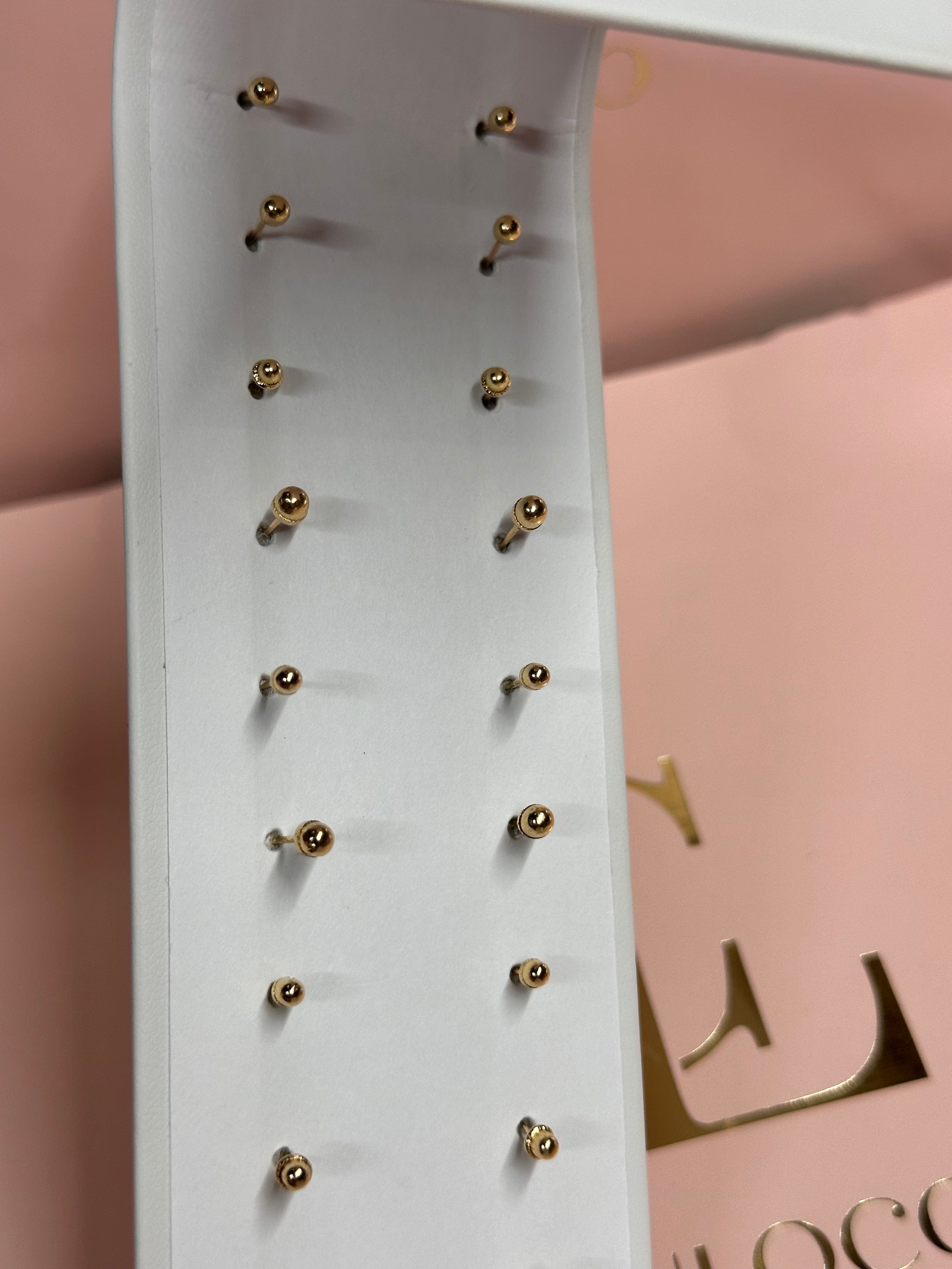 Solid Gold Screw Back Studs