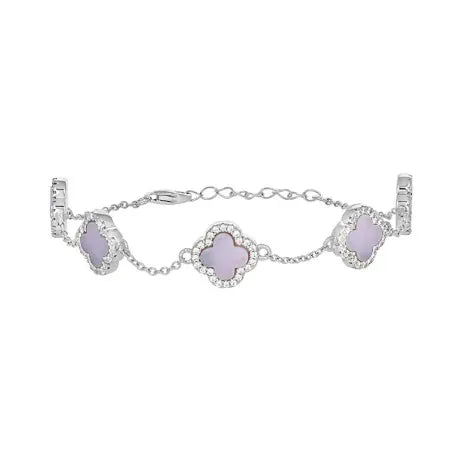 Pink Clover Bracelet 925 Silver