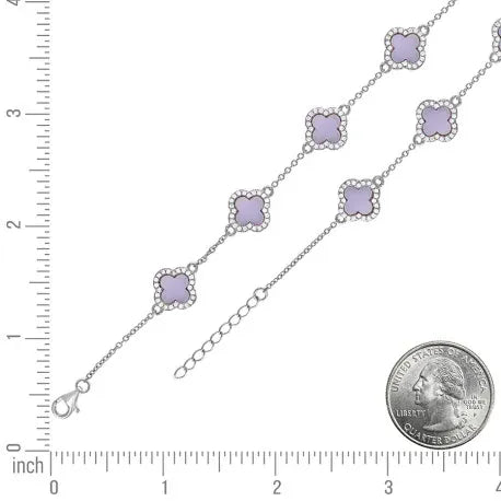 Pink Clover Bracelet 925 Silver