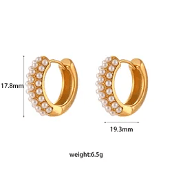 Dainty Fresh Water Pearl Huggie Earrings - CinloCo