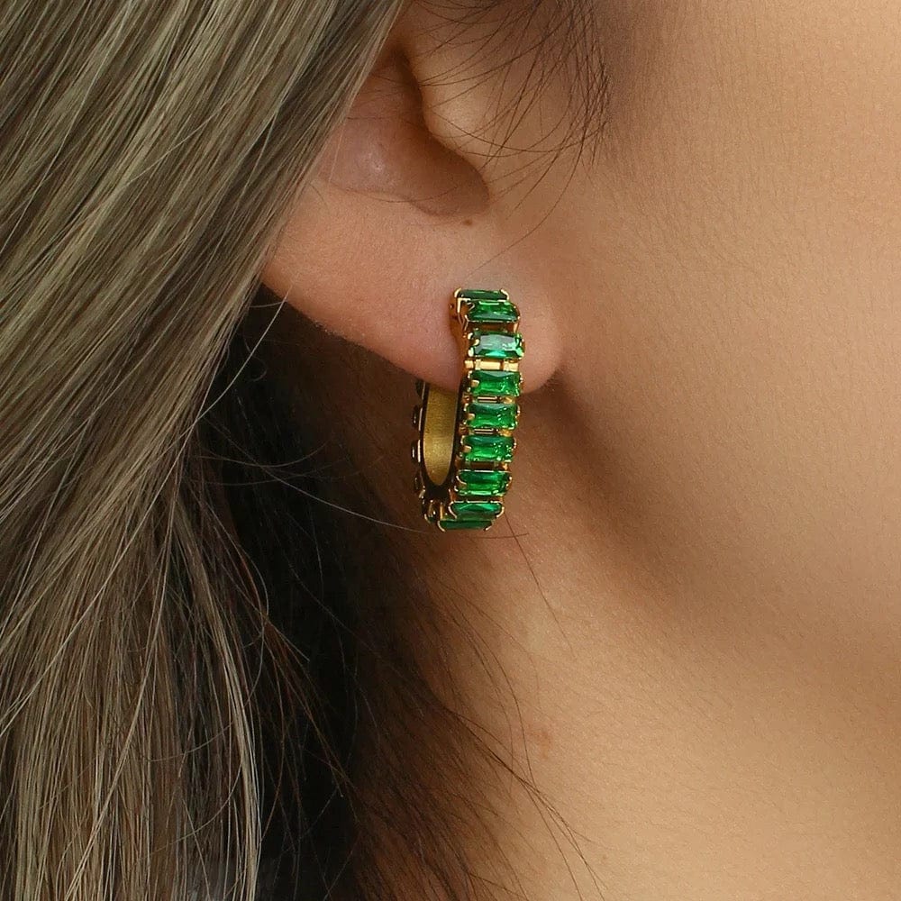 tennis gold earrings