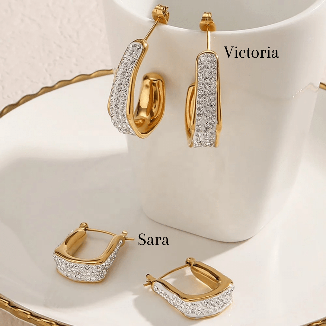 Victoria & Sara Paved Earrings - CinloCo