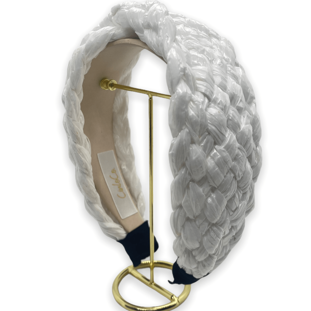 White Frida Top Knot Headband - CinloCo