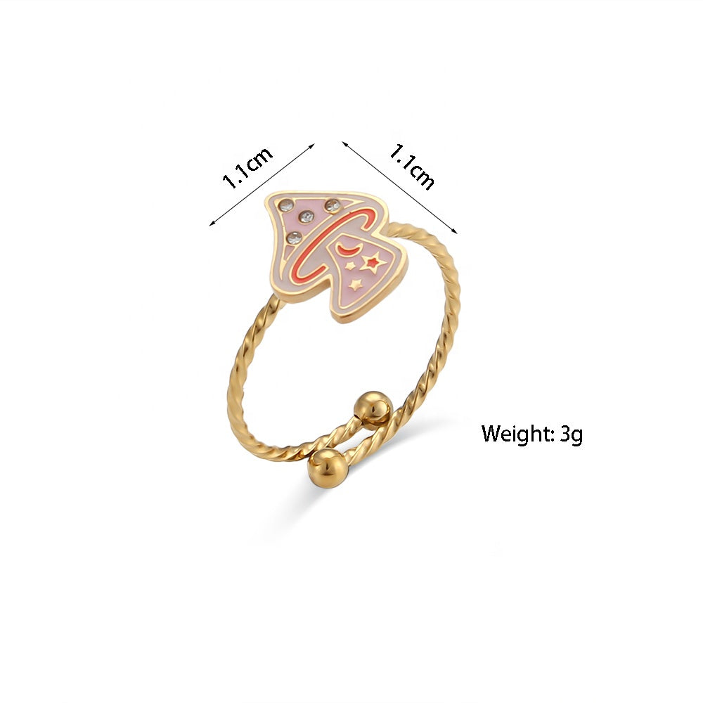 Pink Mushroom Ring & Earrings Set - CinloCo