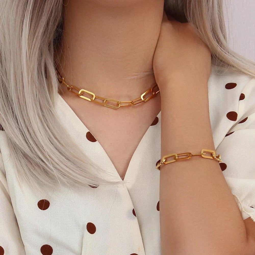Jacqueline Paper Clip Necklace - CinloCo