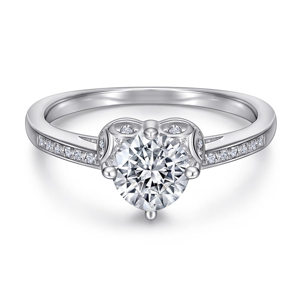 The Heart Shaped Diamond Ring in sterling silver- CinloCo