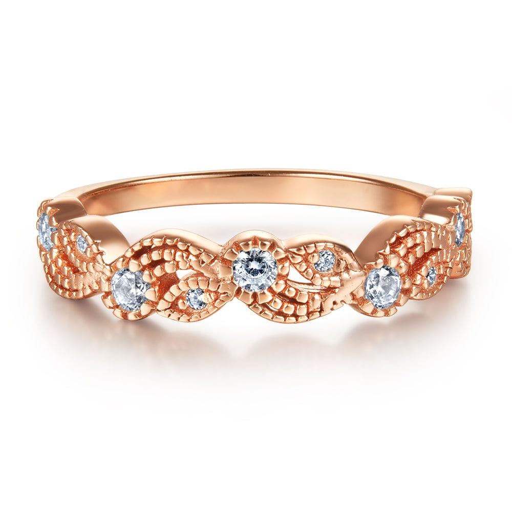 ring 9 - CinloCoThe beauty rose gold moissanite ring set in sterling silver with 18k gold plating- CinloCo