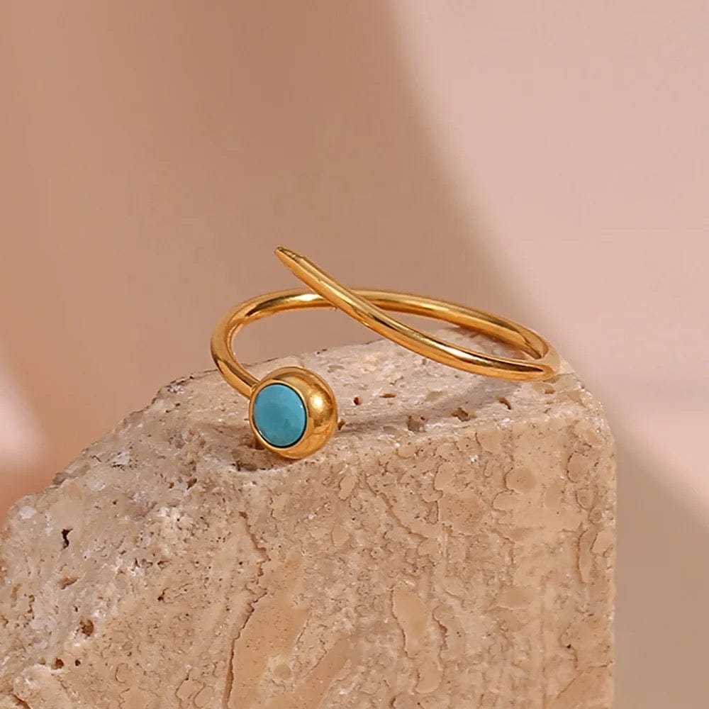 Natural Blue Minimalist Ring - CinloCo
