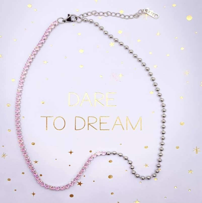 silver Tennis and beads chain necklaces- CinloCo