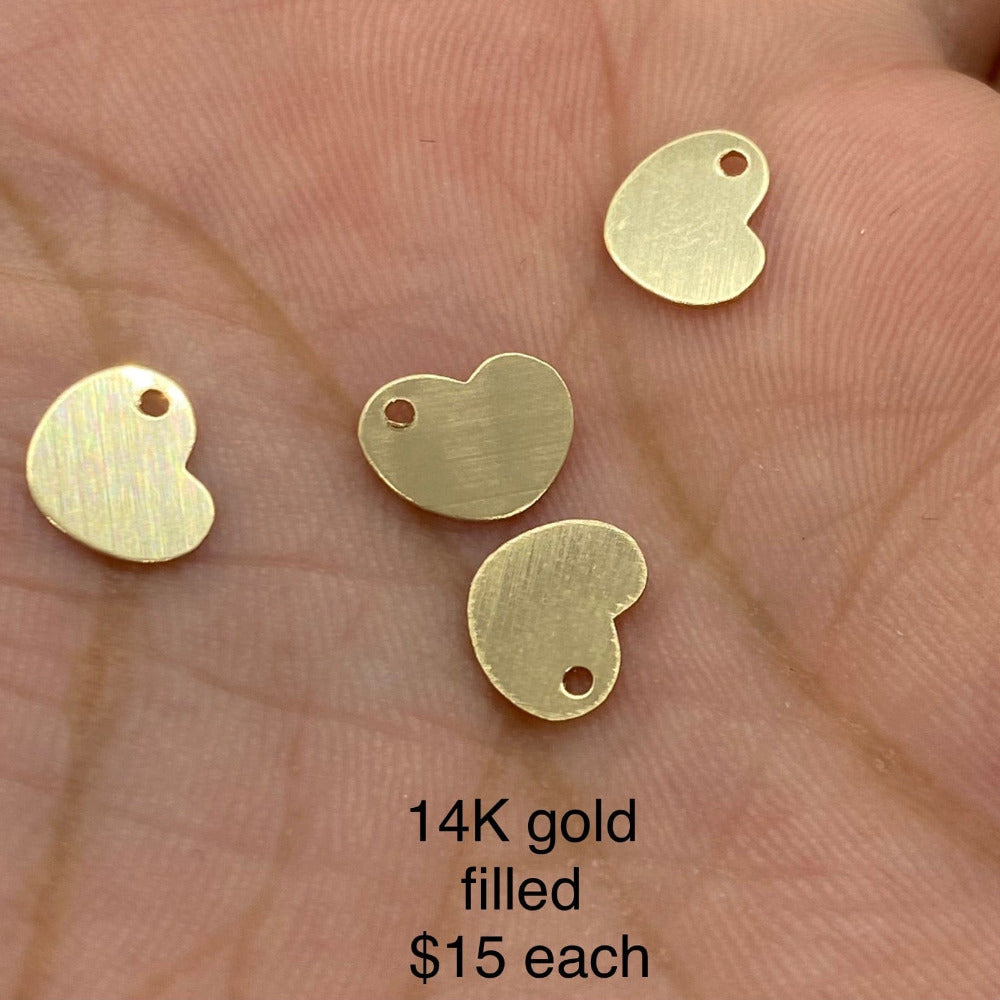 Heart charms for permanent jewelry